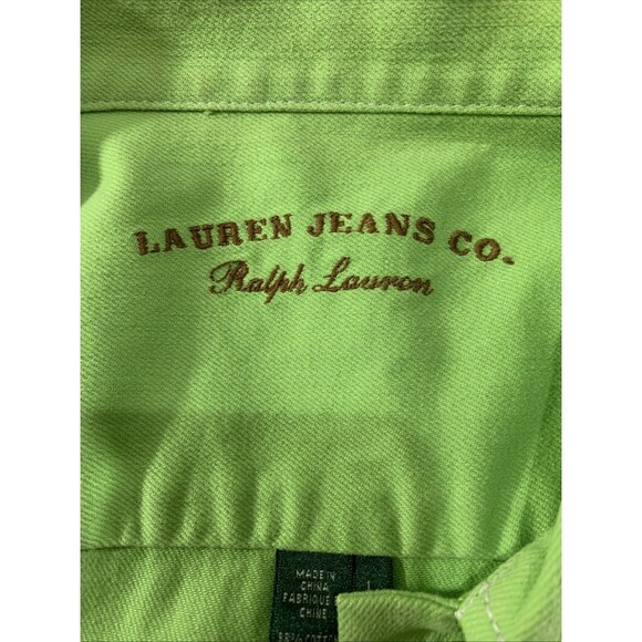 Ralph Lauren Vintage Green Denim Jacket Womens L Polo - Picture 4 of 5